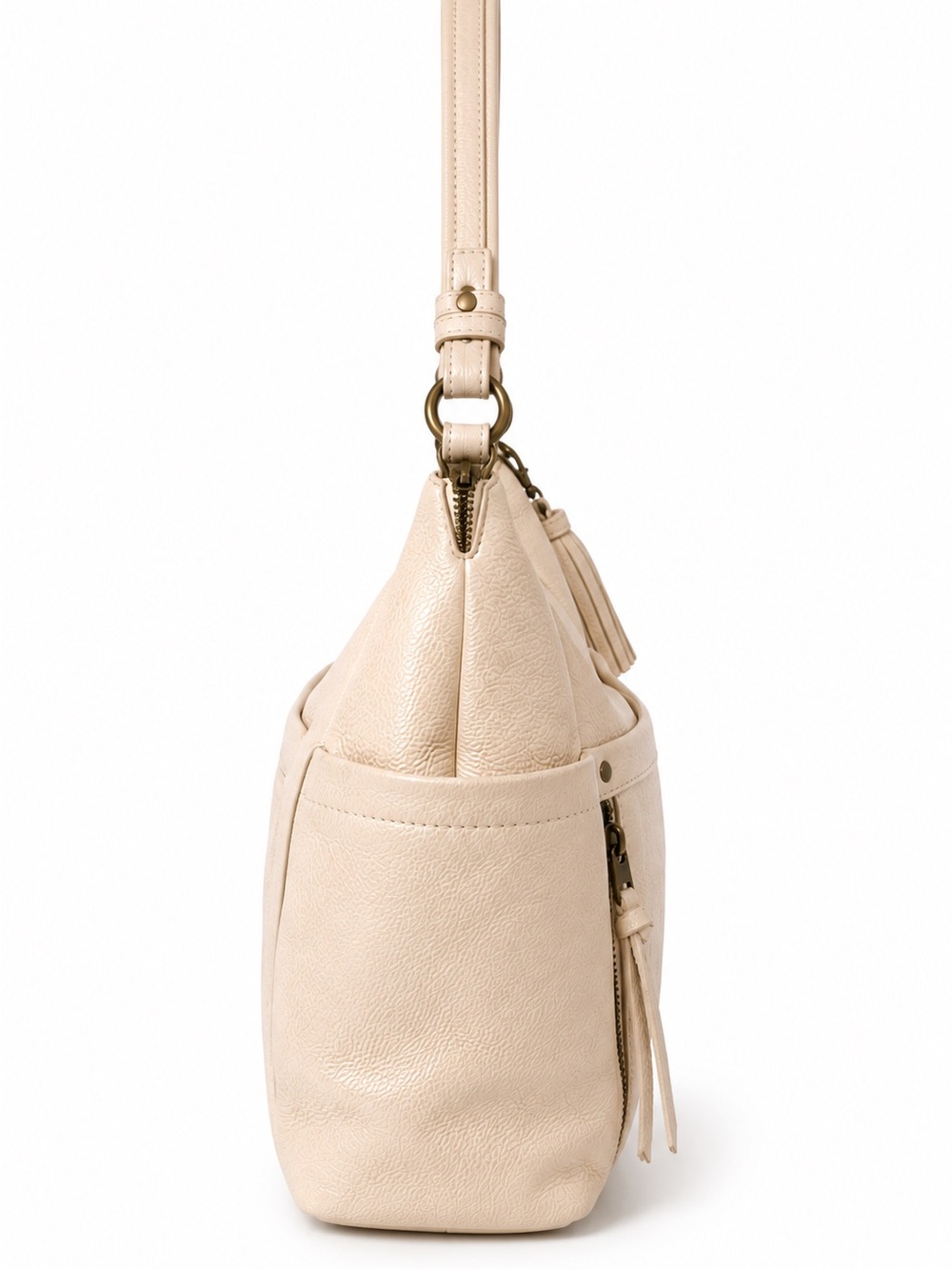 The Sak Keira Cream Pebbled Leather Hobo Shoulder Bag - Picture 4 of 11